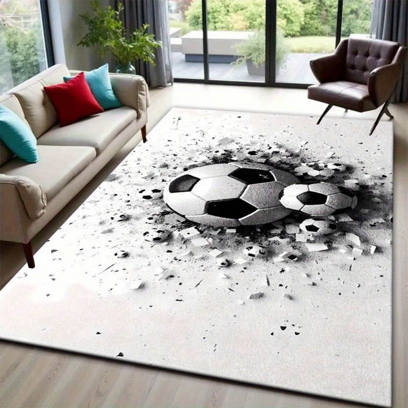 Commercial Printing Machine - Tapete Grande com Estampa de Futebol