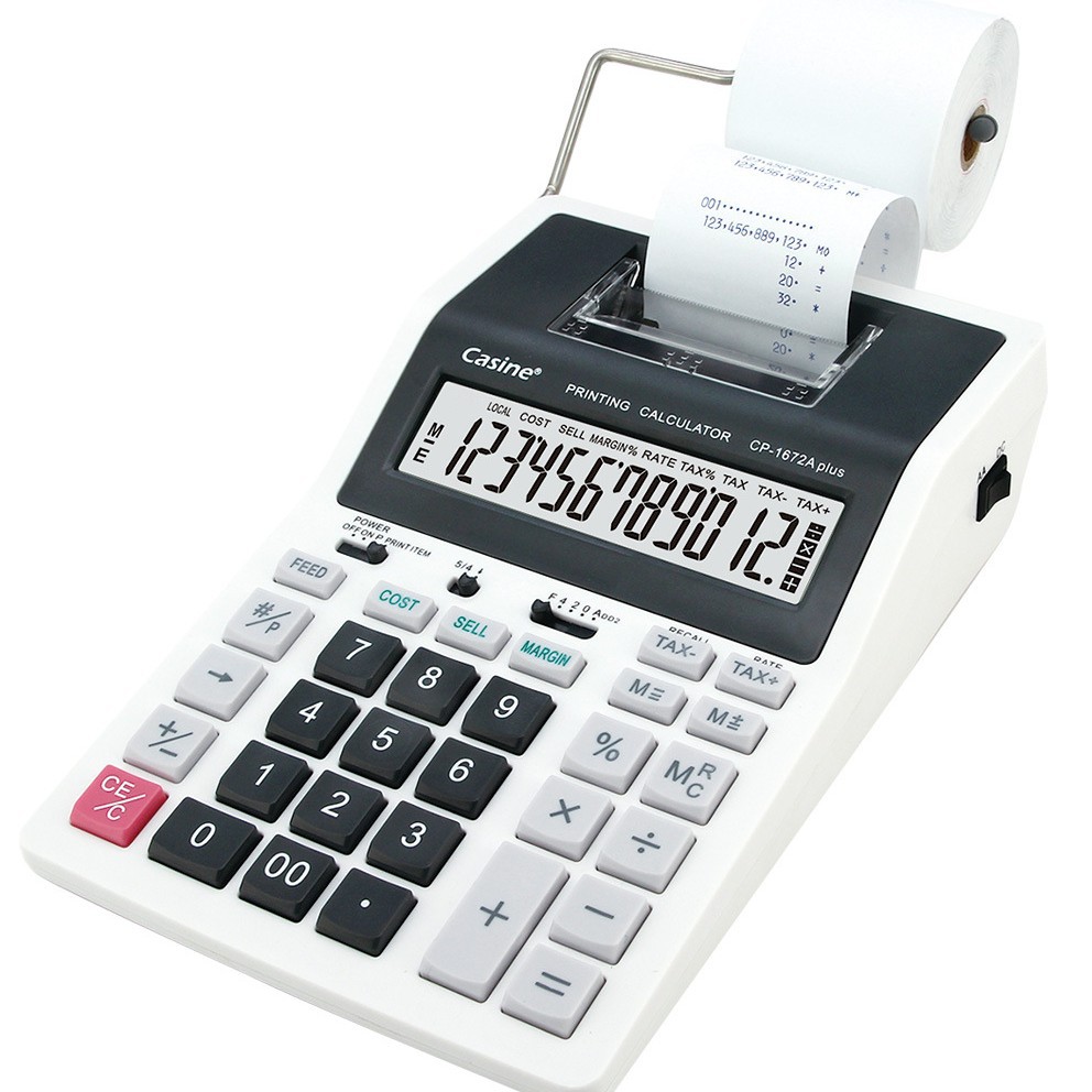 Commercial Printing Calculator - Calculadora Financeira Monocromática Casine para Escritório,